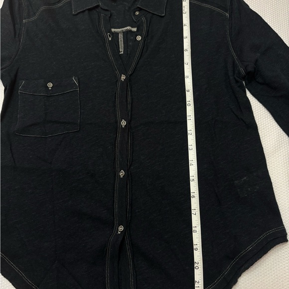 Free People We The Free Button down Women’s black button up shirt XS burnout - Picture 8 of 10